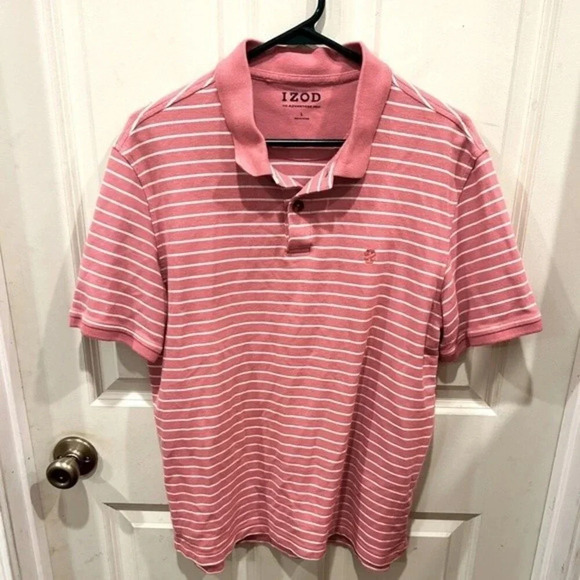 Men’s Izod Pink and White The Advantage Polo Size Large - Picture 1 of 4
